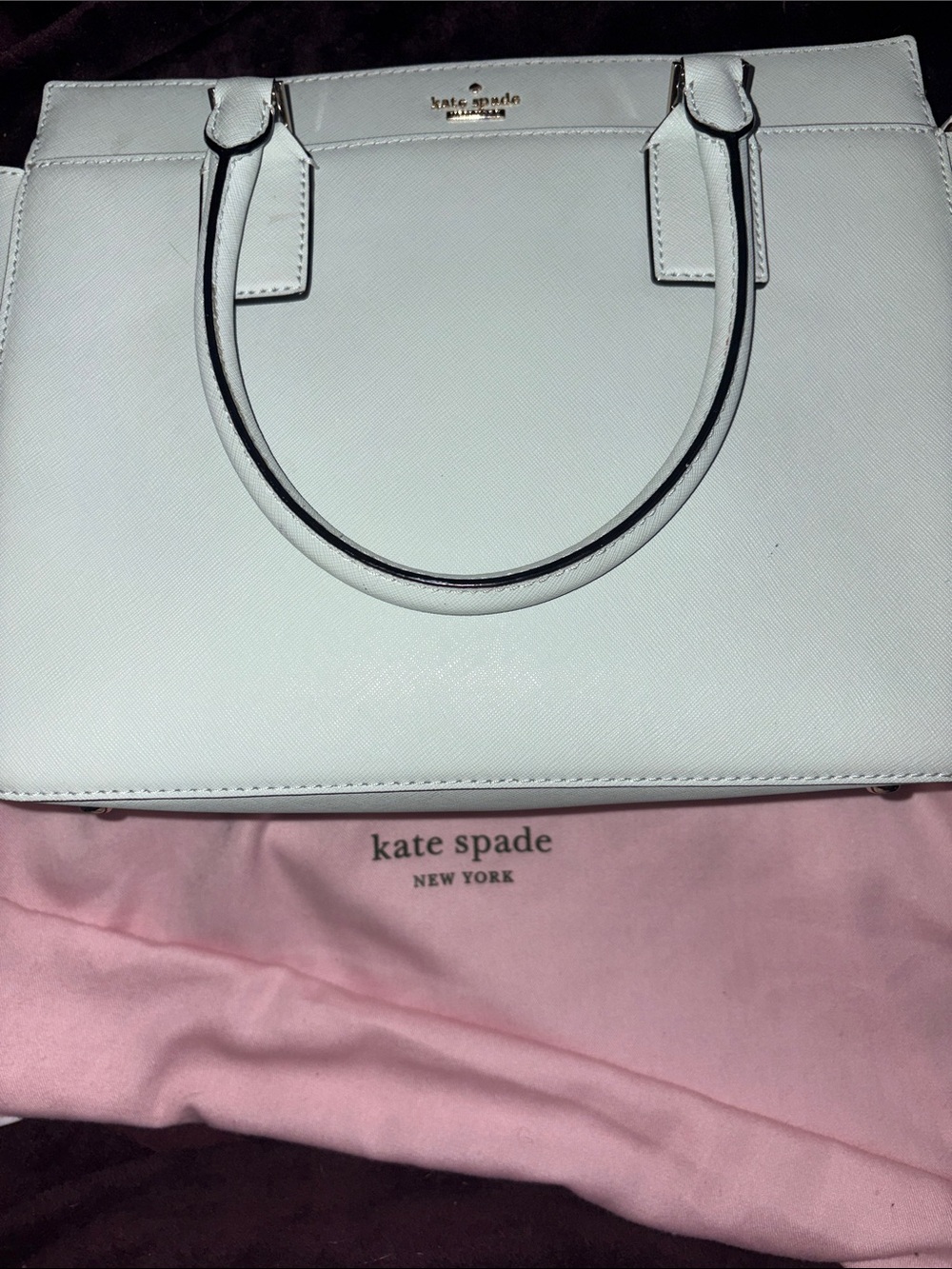NWT KATE spade CAMERON New York PALE GREEN Structured Leather Satchel